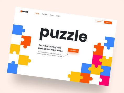 Puzzle Ideas Design, Puzzle Logo Design Ideas, Puzzle Logo Design, Puzzle Graphic Design, Puzzle Art Design, Website Hero Section, Puzzle Layout, Puzzle Poster, Puzzle Graphic