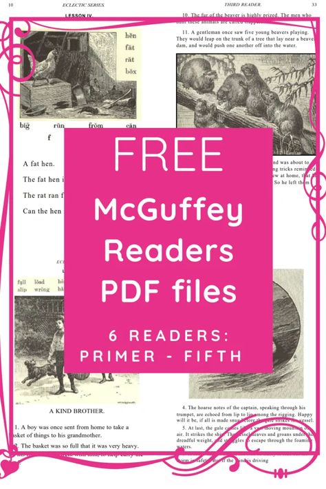 This is a compilation of 6 FREE McGuffey Reader PDF files (plus the speller). We have used these books for many years for homeschool copywork and dictation selections. Take a look at these amazing classics! Homeschool Copywork, Mcguffey Readers, Unit Studies Homeschool, Public Domain Books, Charlotte Mason Homeschool, Nature School, Reading Help, Homeschool Elementary, Homeschool Education