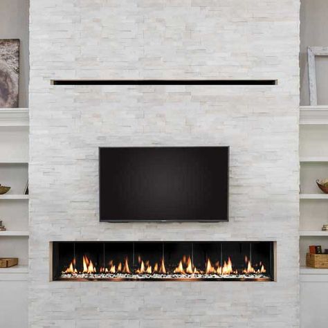 Slim Gas Fireplace, Slim Fireplace Ideas, Slim Fireplace, Contemporary Fireplaces, Linear Gas Fireplace, Vented Gas Fireplace, Gas Fireplaces, Birch Logs, Wood Supply