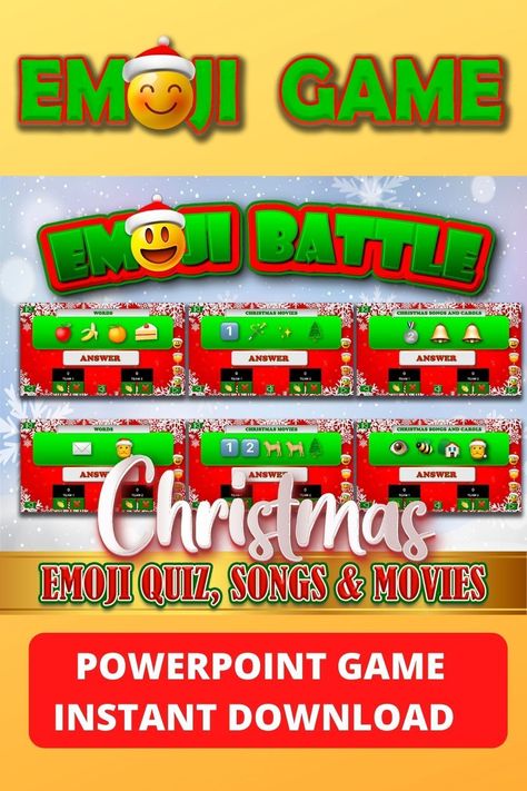 Christmas Songs Emoji Game - Fun Christmas Songs Easy GamesIf you like fun, you've found the right game. Test your knowledge :heart_eyes::video_game::jigsaw::trophy: about emojis, your logic and your reasoning skills with this fun Christmas Song Guess Emoji Battle. Christmas Emoji Game Free Printable, Christmas Carol Emoji Game Free, Emoji Christmas Movie Game, Christmas Song Emoji Game Free, Icebreaker Games For Work, Christmas Songs Emoji Pictionary Quiz, Best Christmas Songs, Emoji Quiz, Emoji Games