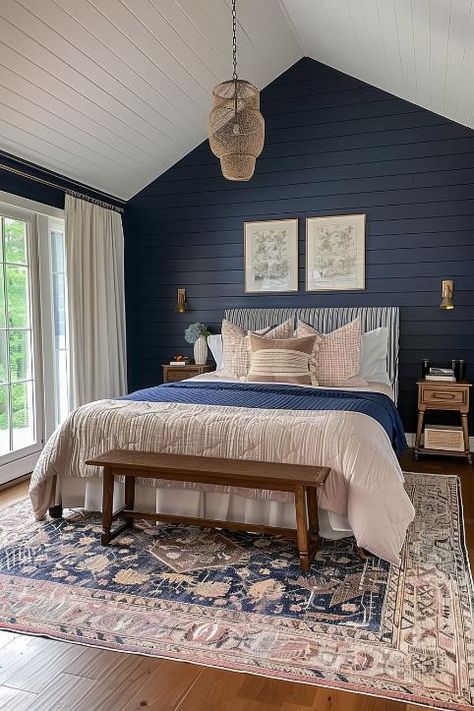 40 Dark Shiplap Walls To Elevate Your Home Interiors Dark Shiplap Wall, Dark Shiplap, Slanted Ceiling Closet, Shiplap Bedroom, Shiplap Wall Ideas, Contemporary Hallway, Wall Design Ideas, Shiplap Accent Wall, Shiplap Walls