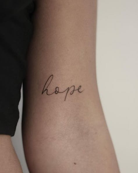 Hope Neck Tattoo, Hope And Faith Tattoo, Hope Tattoo Designs, Hope Word Tattoo, Hope Name Tattoo, Hope Tatoos Ideas, Hope Fine Line Tattoo, Hope Tattoos, Hope Tattoo Ideas