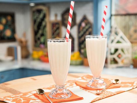 Cooling Honey Peanut Butter Milkshake Recipe | Food Network Peanut Butter Milkshake Recipe, Peanut Butter Milkshake, Honey Peanut Butter, Adult Snacks, Whipped Peanut Butter, Bagel Bread, The Kitchen Food Network, Honey Ice Cream, Milkshake Recipe