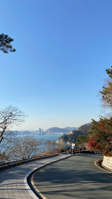 Busan Wallpaper Aesthetic, Korean Park Place Aesthetic, South Korea Busan Aesthetic, Korea Pictures Aesthetic, Park Aesthetic Korea, Korean Travel Aesthetic, South Korean Aesthetic Wallpaper, Korean Nature Aesthetic, Korea Busan Aesthetic