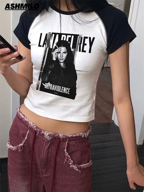 Lana Del Rey Clothing Aesthetics Y2K Tshirt T Shirt Funny Print Fans Crop Top Streetwear Ladies Summer Tshirts Clothes For Women Check more at https://viralesnovas.com/2024/02/10/lana-del-rey-clothing-aesthetics-y2k-tshirt-t-shirt-funny-print-fans-crop-top-streetwear-ladies-summer-tshirts-clothes-for-women/ Lana Del Rey Shirt, Clothing Aesthetics, Ethereal Essence, Y2k Tshirt, Concert Fits, Top Streetwear, Funny Prints, T Shirt Funny, Summer Tshirts