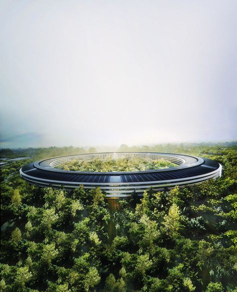 Apple's New HQ Is Redefining the Conventional Office Space- TownandCountrymag.com Apple Hq, Apple Headquarters, Apple Park, Princess Alice, Apple New, Future City, Drone Photography, Silicon Valley, Bird Bath