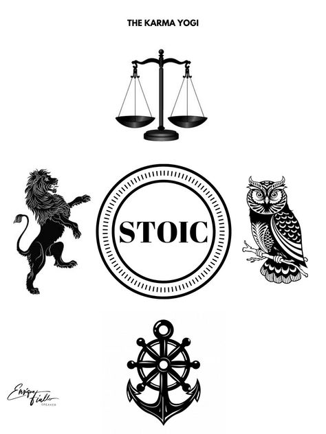 “It’s not what happens to you in life, but how you respond.” ~Stoics Memento Tattoo, Philosophy Tattoos, Stoic Virtues, Wisdom Tattoo, Courage Tattoos, Justice Tattoo, Bull Skull Tattoos, Tatuagem Masculina Pequena, Symbol Tattoo