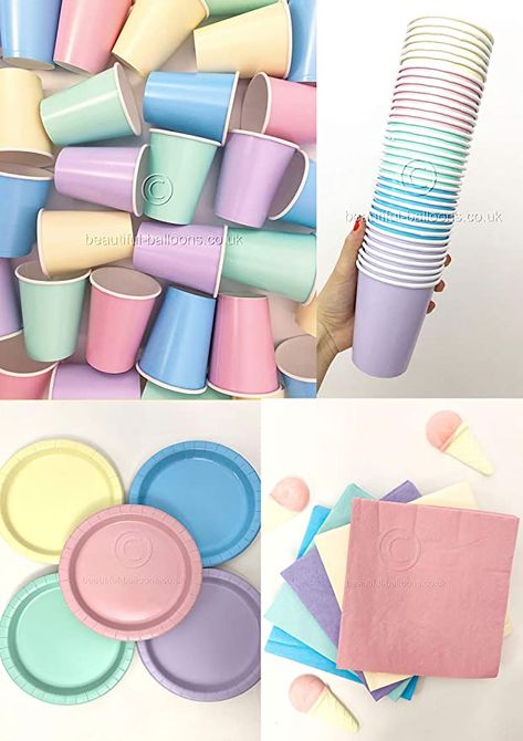 Pretty Ice Cream, Pastel Rainbow Party, Ice Cream Party Theme, Rainbow Themed Birthday Party, Cream Pastel, Beautiful Balloons, Rainbow Party Decorations, Rainbow Ice Cream, Pastel Birthday