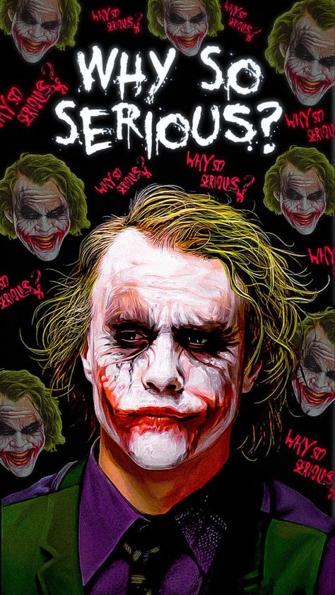 Joker - Heath Ledger Heath Ledger Joker Poster, Heath Ledger Joker Wallpaper, Joker Ledger, Why So Serious Joker, Joker Art Drawing, Image Joker, Joker Cartoon, Joker Dark Knight, Batman Joker Wallpaper