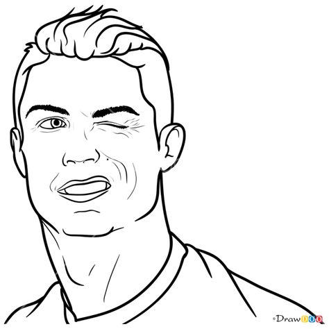 How to Draw Cristiano Portrait, Celebrities Cristiano Ronaldo Messi Line Art, Easy Portrait Drawing, Soccer Drawing, Football Drawing, Spiderman Drawing, Naruto Sketch Drawing, Drawing Letters, Easy Drawings Sketches, Outline Drawings