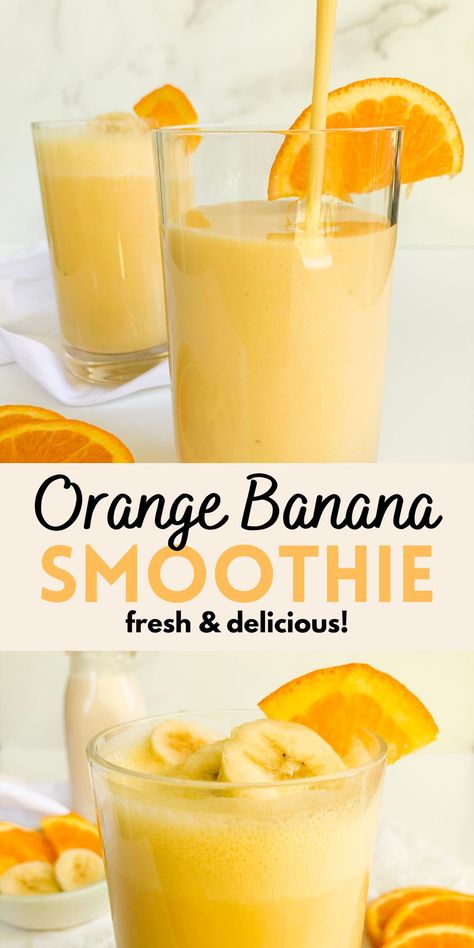 Orange Banana Smoothie, Orange Smoothie Recipes, Easy Healthy Smoothie Recipes, Smoothies Vegan, Resep Smoothie, Fruit Smoothie Recipes Healthy, Easy Healthy Smoothies, Orange Smoothie, Smoothie Recipes Healthy Breakfast