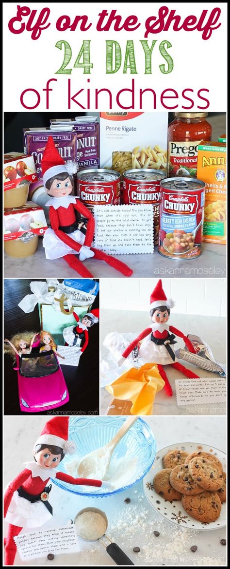 A fun spin on Elf on the Shelf - this year our elf is doing 24 days of kind acts toward others and encouraging our kids to join her | Ask Anna Kindness Elves, Elf Activities, Elf Antics, Elf Fun, Buddy The Elf, 12 December, Noel Christmas, Survival Kit, Christmas Activities