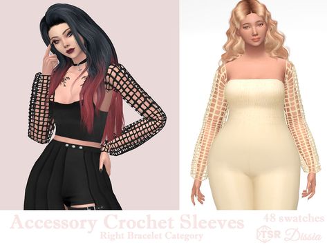 Sims 4 Crochet, Sims 4 Sims, Sims 4 Tattoos, Cc Sims4, Gloves Crochet, Crochet Sleeves, Sims 4 Teen, Sims 4 Dresses, Sims 4 Toddler