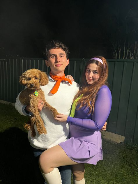 Dog Halloween Costumes With Couple, Couples Halloween Costume Ideas With Dog, Cute Couple Halloween Costumes With Dog, Couple Costume And Dog, Matching Costumes For Couples Halloween, Family Halloween Costume With Dog, Matching Halloween Costume With Dog, Couples And Dog Costumes, Dog Characters