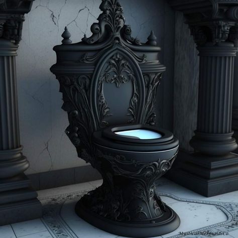 Toto Bidet, Gothic Homes, Gothic Bathroom, Gothic Decor Bedroom, Bidet Attachment, Gothic Bedroom, Fantasy Furniture, Unusual Furniture, Gothic Furniture