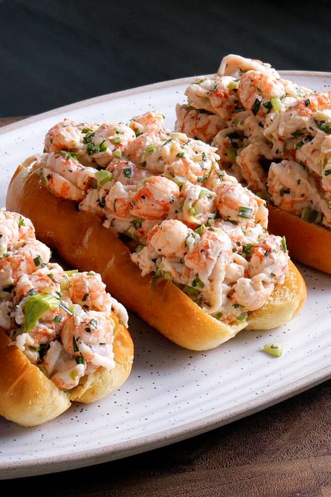 Budget New England “Lobster” Rolls | The HUNGER Diaries ™️ Coastal Food Recipes, Lobster Aesthetic, Broccoli Caesar Salad, Broccoli Caesar, Best Caesar Dressing, Lobster Roll Recipe, Gnocchi Pesto, England Food, Lobster Salad