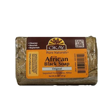 Amazon.com : OKAY AFRICAN BLACK ORIGINAL SOAP 8.5oz / 241gr : Bath Soaps : Beauty & Personal Care African Soap, Deep Clean Skin, West African Countries, Skin Bumps, Unique Soap, Raw Shea Butter, African Black Soap, Palm Kernel Oil, Body Bars