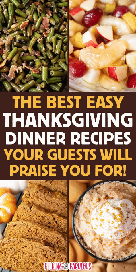 Make your Thanksgiving dinner prep stress-free with these easy Thanksgiving recipes your guests will LOVE to eat! Includes Thanksgiving appetizers, Thanksgiving side dishes, and Thanksgiving desserts. Early Thanksgiving Dinner, Thanksgiving Day Recipes Side Dishes, Casserole Dishes For Thanksgiving, Ideas For Thanksgiving Dinner Sides, How To Cook Thanksgiving Dinner, Thanksgiving Dish Ideas Easy, Country Thanksgiving Recipes, Thanksgiving Cheap Food, Non Traditional Thanksgiving Dinner Menu Ideas Simple