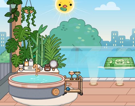 Pool Idea Toca Boca, Toca Boca Modern Mansion Pool Ideas, Toca Boca Pool Ideas Modern Mansion, Toca Boca Pool Ideas, Toca Boca Modern Mansion, Mansion Outdoor, Mansion Pool, Ideas De Piscina, Toca Ideas