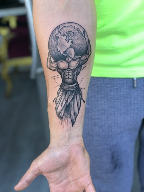 Struggle Tattoo, Half Sleeve Tattoos Sketches, Atlas Tattoo, Earth Tattoo, Backpiece Tattoo, Spartan Tattoo, African Tattoo, Mythology Tattoos, Greek Tattoos