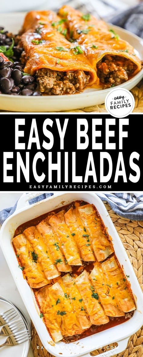 Beef Enchiladas Corn Tortillas, Corn Tortillas What To Do With, Easy Ground Beef Enchiladas, Dinner Idea Easy, Enchiladas Recipes, Enchiladas Easy, Corn Tortilla Recipes, Easy Beef Enchiladas, Beef Enchilada Recipe