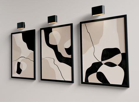 Beige Wall Prints, Abstract Art Set Of 3, 3 Wall Prints, Abstract Art Set, Beige Wall, Grey Wall Art, Beige Art, Prints Abstract, Black Wall Art