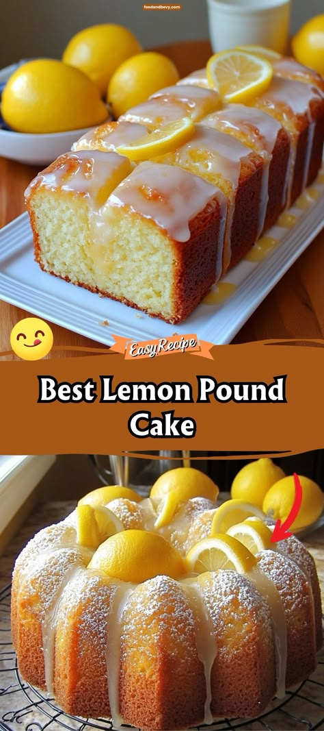 Brighten your day with a slice of Lemon Pound Cake, featuring a moist, buttery crumb infused with fresh lemon zest and topped with a light lemon glaze. This cake is a refreshing treat that pairs beautifully with a cup of tea or a scoop of ice cream. #LemonPoundCake #CitrusDesserts #TeaTimeTreat Lemon Pond Cake, Cake Mix Donuts Recipe, The Most Amazing Chocolate Cake, Christmas Loaf, Most Amazing Chocolate Cake, Moist Lemon Pound Cake, Pound Cake Glaze, Best Pound Cake Recipe, Lemon Bundt Cake Recipe