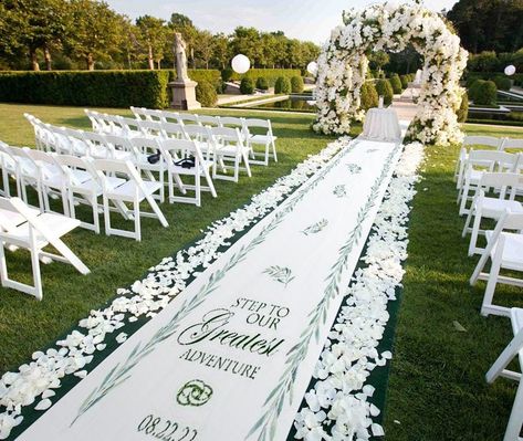 A custom-made aisle runner is a wonderful new way to compliment those first steps of the wedding ceremony. The team of designers at Ubelli have captured today's most popular wedding themes and created dozens of design options for you to choose from. Custom aisle runners are also very popular for use with birthdays, marriage proposals and anniversaries. YOU CHOOSE: *LENGTH: You can pick any length in 10 ft. increments up to 100 ft. *WIDTH: All of the runners are 36 inches wide(3 ft.) *MONOGRAM OP Runner Wedding Aisle, Personalized Aisle Runner, Popular Wedding Themes, Wedding Aisle Runner, Aisle Runners, Aisle Runner Wedding, Wedding Ceremony Ideas, Future Wedding Plans, Aisle Runner