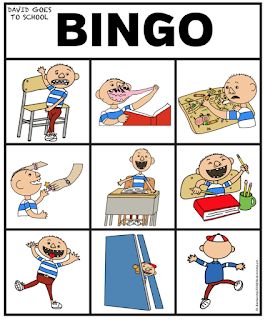 DAVID GOES TO SCHOOL BINGO By Book Units by Lynn  September 07, 2019 // No commentsDAVID GOES TO SCHOOL BINGO David Goes To School Activities Preschool, David Gets In Trouble Activities, No David Activities Preschool, David Goes To School Activities, No David Activities, David Goes To School, Beginning Of School Activities, Teaching Strategies Gold, School All About Me