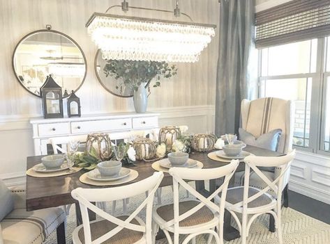 20 Gorgeous Farmhouse Dining Room Inspirations - Chaylor & Mads Dining Room Formal, Farmhouse Dining Set, Upholstered Dining Bench, Farmhouse Dining Rooms Decor, Modern Farmhouse Dining Room, Gorgeous Farmhouse, House Dining Room, Modern Farmhouse Dining, Country Dining Rooms