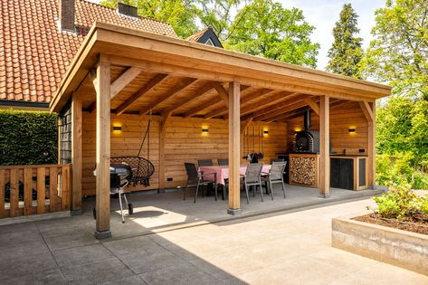 Summer House Ideas, Wood Store, Backyard Pavilion, Architectural House Plans, Outdoor Deck, Backyard Patio Designs, Back Patio, Home Reno, Garden Room