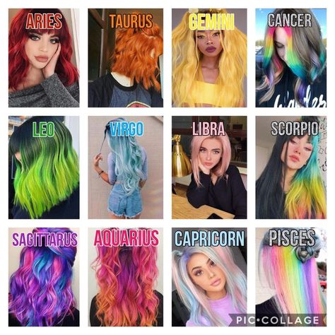 Hairstyles Zodiac Signs, Zodiac Hair, Blue Hair Ideas, Sky Blue Hair, Zodiac Signs Animals, Zodiac Signs Pictures, Zodiac Sign Fashion, Zodiac Signs Chart, Zodiac Signs Sagittarius