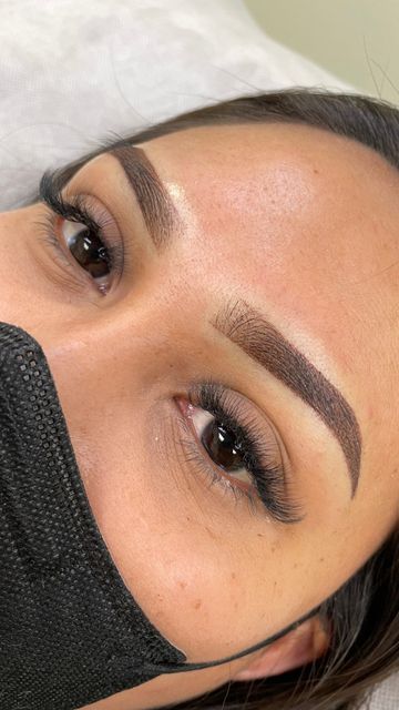 Thick Ombre Brows, Ombre Brow Tattoo, Healed Ombre Powder Brows, Eyebrow Shape And Tint, Ombre Powder Brows Healing Process, Ombre Brows Black Women, Ombre Eyebrows Microblading, Ombré Powder Brows, Ombre Microblading Eyebrows