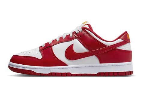 Nike Dunk Low Gym Red, Dunk Low Gym Red, Carnaby Street, Lifestyle Shoes, American Universities, Red Nike, Nike Dunk Low, Dunk Low, Designer Sneakers