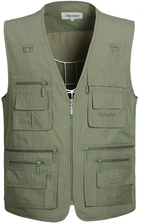 #Flygo #Mens #Summer #Outdoor #Work #Safari #Fishing #Travel #Photo #Vest with #Pockets Vest Outfits Men, Summer Work Dresses, Safari Vest, Mens Vest Casual, Travel Vest, Green Clothing, Mens Outdoor Clothing, Vest With Pockets, Cargo Vest