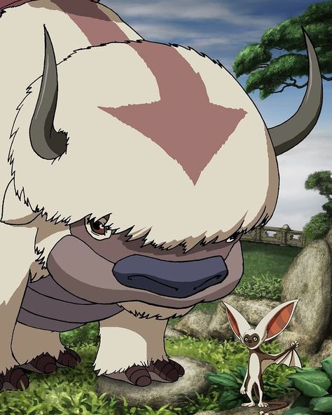 Avatar: The Last Airbender on Instagram: “Celebrating #NationalPetDay with these loyal friends” Appa And Momo Avatar, Atla Appa, Cartoon Widgets, Aang And Appa, Airbender Wallpaper, Appa Tattoo, Appa From Avatar, Appa And Momo, Last Airbender Wallpaper