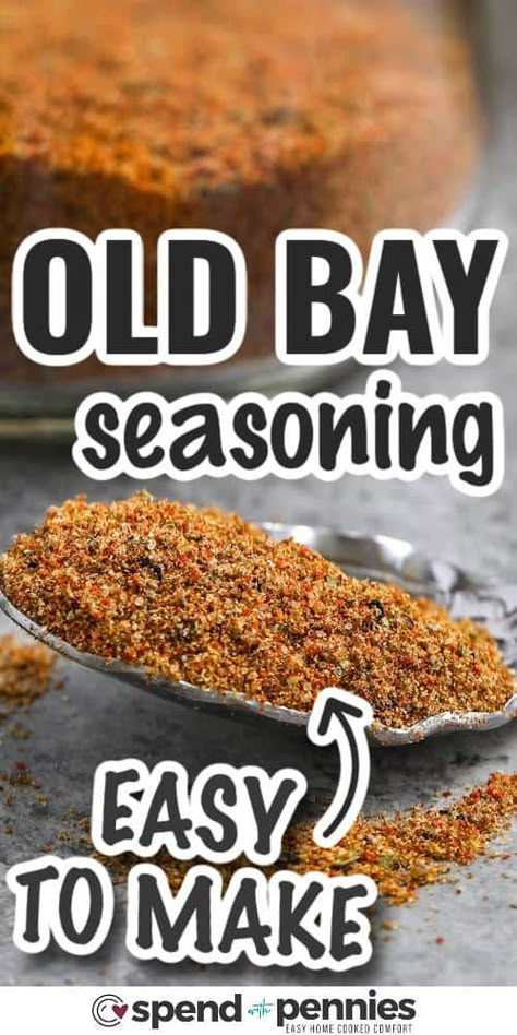 Whip up your own old bay seasoning with this copycat recipe! Using common spices found in your pantry, it mirrors the traditional flavor. Enhance your seafood favorites such as boiled shrimp, crab, or baked salmon with this versatile seasoning. It's equally delicious on chicken. Stick to the classic recipe or experiment with Cajun spices for a twist! #spendwithpennies #oldbayseasoning #oldbayseasoningrecipe #howtomakeoldbayseasoning Substitute For Old Bay Seasoning, Crab Seasoning Recipes, Homemade Old Bay Seasoning, Recipes With Old Bay Seasoning, Shrimp Boil Seasoning Recipe, Homemade Old Bay Seasoning Recipe, Old Bay Seasoning Recipe, Crab Seasoning, Chicken Stick