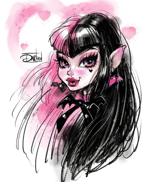 Darko Dordevic Monster High, Draculaura Tattoo, Draculaura Birthday, Darko Dordevic, Draculaura Art, Draculaura Fanart, G3 Draculaura, Draculaura Aesthetic, Monster High G3