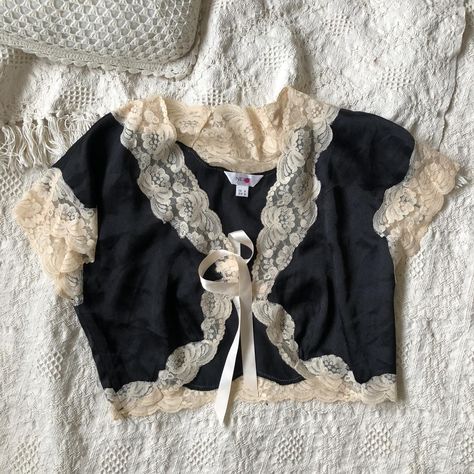 Cutest Lace Trim Top Silk Satin Vintage 90s look... - Depop Lace Thrift Flip, Shoujo Protagonist Outfit, Lingerie Top Outfit, Shoujo Protagonist, Satin Top Outfit, Fem Clothes, Lace Top Outfit, Satin Outfit, Goth Fits