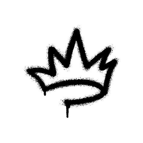 Vector icono de corona de spray de graff... | Premium Vector #Freepik #vector #lineas-grunge #borde-grunge #salpicadura #marco-desgastado Wicked Crafts, Collage Tattoo, Crown Icon, Graphic Design Clothing, Graffiti Clothing, Forearm Sleeve Tattoos, Graffiti Doodles, Tattoo Stencil Outline, Crown Design