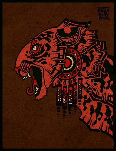 Jaguar Tattoo, Mexican Culture Art, Mayan Art, Aztec Art, Flash Art, Graphic Design Inspiration, American Art, Drawing Inspiration, Cat Art