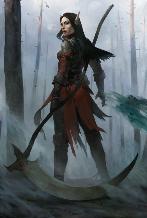 Jaethal - Pathfinder: Kingmaker Wiki Elves Fantasy, Female Elf, Pathfinder Rpg, Ange Demon, Fantasy Races, Dungeons And Dragons Characters, Wow Art, Fantasy Warrior, Fantasy Rpg