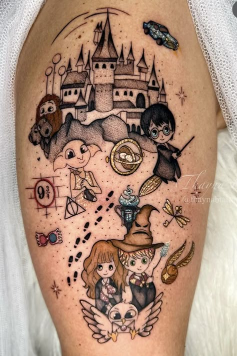 Harry Potter Tattoo Unique, Harry Tattoos, Harry Potter Tattoos, Harry Potter Tattoo, Sleeves Ideas, Art Ink, New Tattoos, Tattoos And Piercings, Body Art Tattoos