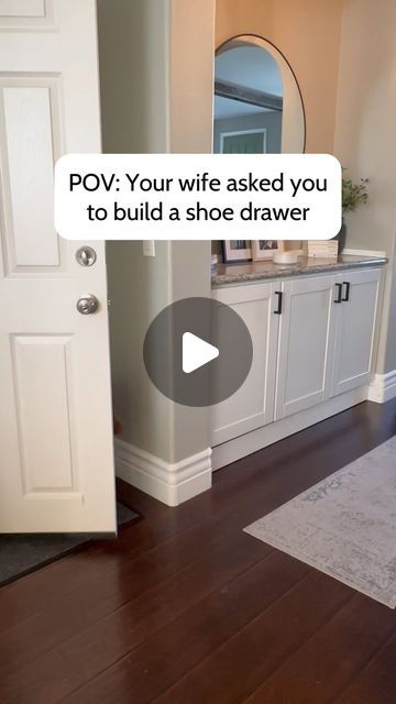 Hallway Cabinets, Shoe Drawer, Hallway Cabinet, Home Design Interior, Shoe Basket, Kick Plate, Home Organization Hacks, My Shoes, Diy Home Improvement