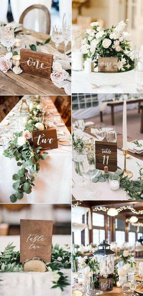 Wedding Table Number Ideas, Wood Wedding Table, Shabby Chic Wedding Table, Table Number Ideas, Wood Wedding Decorations, Wood Table Numbers Wedding, Diy Table Numbers, Number Ideas, Wedding Reception Table Decorations