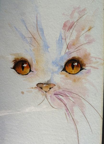 Watercolour And Ink Animals, Cats Art Drawing, Learn Watercolor Painting, Watercolor Paintings For Beginners, Diy Watercolor Painting, Watercolor Painting Techniques, Watercolor Flower Art, Cat Air, Hur Man Målar