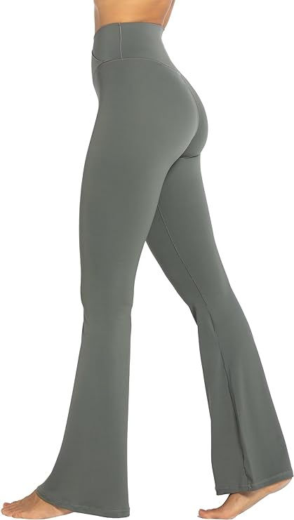 Sunzel Womens Flare Leggings with Tummy Control Crossover Waist and Wide Leg Clothing Finds On Amazon, Squat Proof Leggings, Finds On Amazon, Yoga Products, Trendy Jumpsuit, Camo Wedding, Clothing Finds, Flare Yoga Pants, Purple Camo