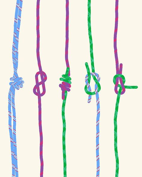 Fine Art Print  Rock Climbing Ropes  With Knots  by joreyhurley, $80.00 Jorey Hurley, Climbing Knots, Rock Climbing Rope, Climbing Art, Knots Guide, Rock Climbing Wall, Climbing Rope, Climbing Wall, Rock Climbing