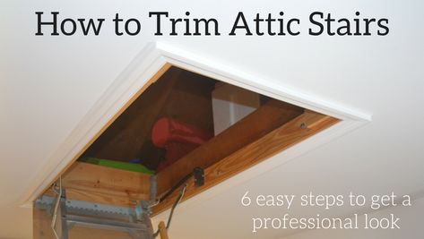 How to Install Attic Stairs Trim | Step-by-Step Plans + Video | Copewood Attic Door Trim, Attic Opening Cover, Ceiling Attic Access Cover, Attic Door Cover Ideas, Ceiling Attic Door Ideas, Attic Pull Down Stairs Ideas, Attic Door Ideas Pull Down, Attic Access Door In Ceiling, Attic Door Cover