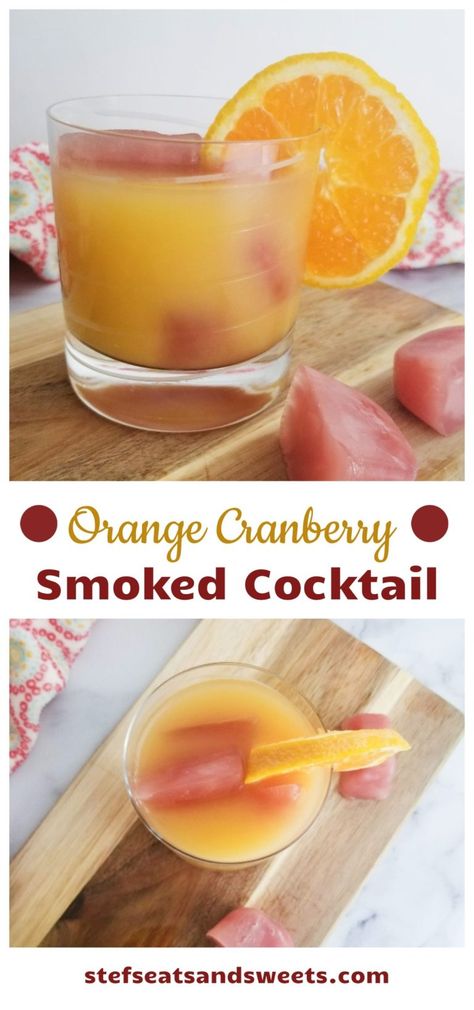 Smoked Cocktail, Purple Clock, Pink Clock, Smoked Cocktails, Collins Cocktail, Cocktail Drinks Alcoholic, Happy Drink, Orange Cranberry, Traeger Recipes